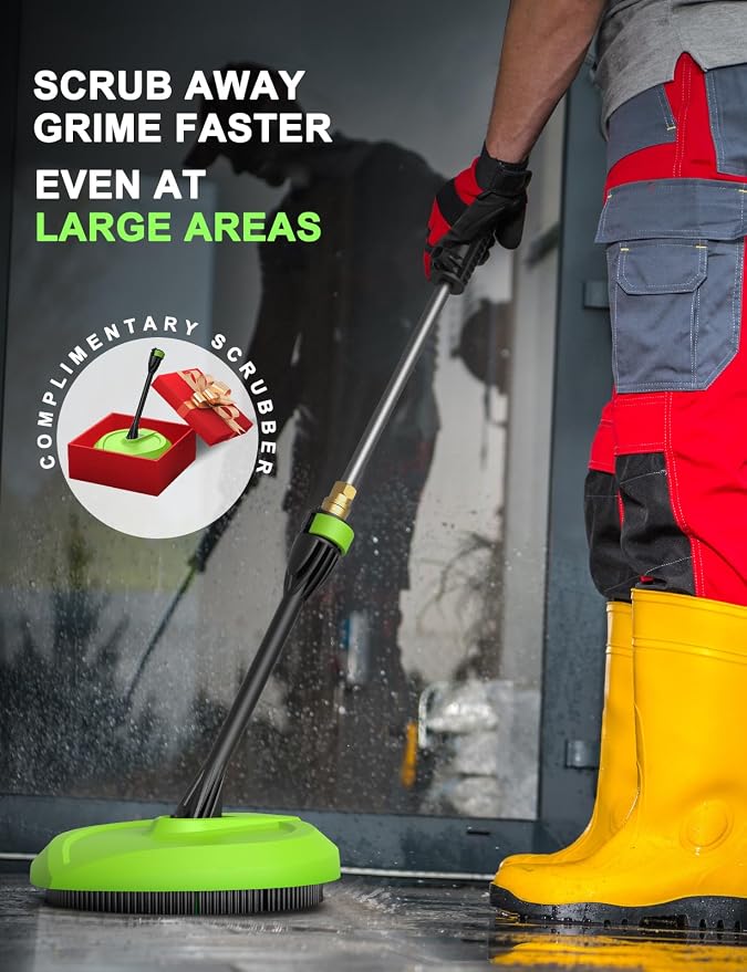 Power Pressure Cleaner for Effortless Cleaning with Surface Cleaner & 4 Nozzles & Detachable Foam Cannon for Easy Use, Home/Driveway/Car Wash/Patio/Fence/Garden