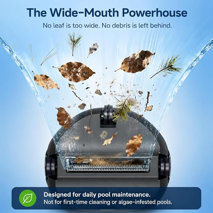 Pooloob PF1 Pro Pool Robot Vacuum with Floating Buoy & Tether, for Daily Clean Pool Maintenance Cleaner, Not for Initial or Deep Cleaning, Floor Only Cleaning for All Flat-Floor Above/In Ground Pools