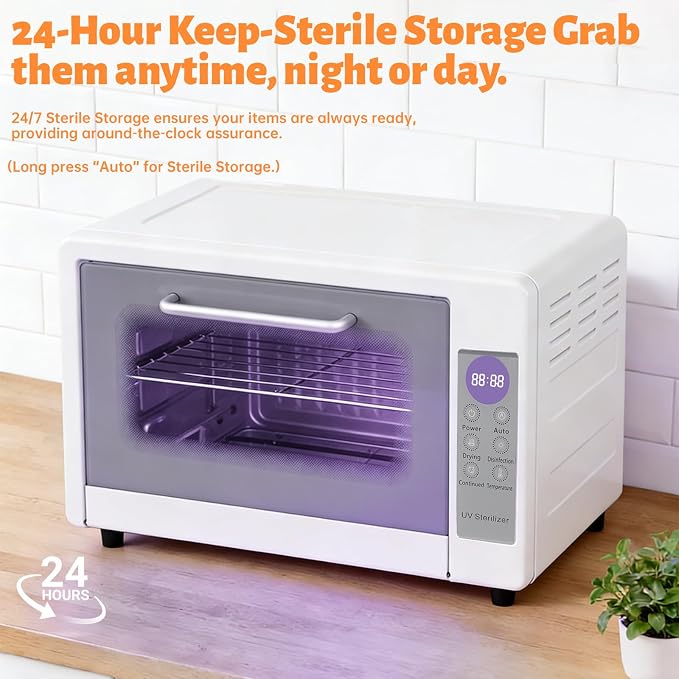 CENOZ U V Sterilizer for Esthetician, 24L Nail Dryer & Cleaning Cabinet with 72-Hour Keep-Clean Storage, Multi-Functional Drying, Keeps Tools Clean for Barbers, Nail Studio, Beauty Salon, Spa & Home