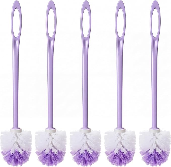 12 Pcs 17.3 Inch Purple Toilet Brush Bulk with Hook Hole Long Handle Toilet Bowl Cleaner Scrubber for Bathroom Household Cleaning Supplies Christmas Home Gifts
