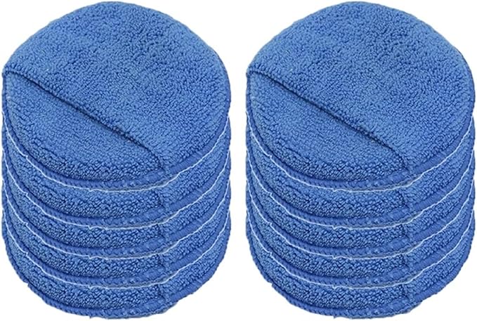 2/5/10Pcs 5-inches Microfiber Wax Applicator Pad Ultra Soft Car Polishing Sponge with Finger Pocket Auto Care Polish Sponge 2026(Blue 10Pcs)