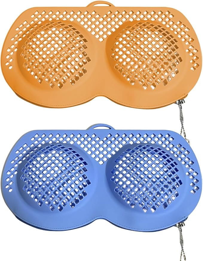 Silicone Bra Washing Bags for Laundry, 2 Pack Lingerie Laundry Mesh Bags, Keep Shape Delicate Wash Bra Bags Prevent Damage, Socks, Underwear, Protective Wash Bags with Lockable Zipper