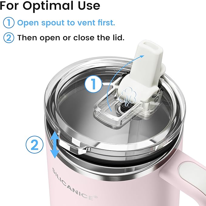 For Travel & Gym – Never Drink from a Moldy Lid Again: 30oz Hygienic Tumbler, 100% Leakproof Lid & Removable Foldable Spout. Reinforced Base, Fits Cup Holders- Pink Sand