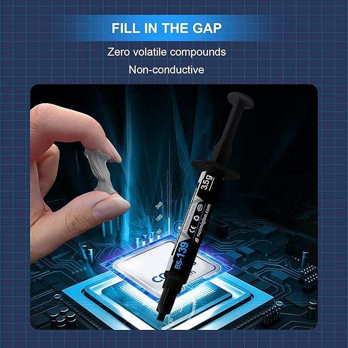 Thermal Paste, 3.5g with Toolkit CPU Paste Thermal Compound Paste Heatsink for IC/Processor/CPU/All Coolers, Carbon Based High Performance