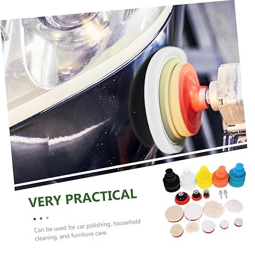 Gatuida 1set Car Polishing Sponge Pad Kit Self-Adhesive Buffing Pads for Waxing Cleaning and Furniture Care Versatile Tool for Auto Detailing and Scratch Repair