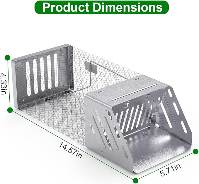 Humane Mouse Trap Automatic Continuous Mice Trap Rodent Control Bait Catch Single Door Rat Trap Cage Live Ratinator Rat Trap for Indoor and Outdoor Mouse Voles Hamsters