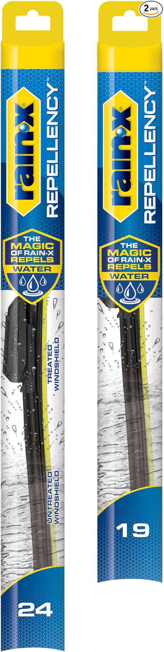 Rain-X 810345 Repellency Water Repellent Wiper Blades, 24" & 19" Windshield Wipers, All Weather Streak-Free for Enhanced Visibility w/Water Repellency Formula [Amazon Exclusive]