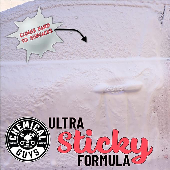 Chemical Guys CWS21516M Car Wash Starter Bundle - Sticky Snowball Ultra Snow Foam Car Wash Soap, 16 oz, Cherry Scent + Green Chenille Wash Mitt (2 Items) Works on Cars, Trucks, SUVs, RVs & More