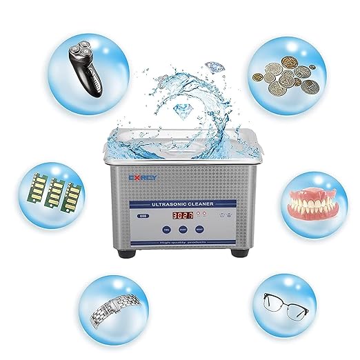CXRCY 0.8L Ultrasonic Jewelry Cleaner Professional Cleaner Machine for Jewelry Eyeglasses Dental Instruments Rings Diamond Parts Circuit Board Watch