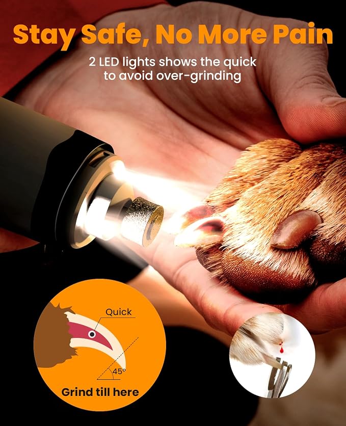oneisall Dog Shaver Clippers Low Noise Dog Nail Grinder and Paw Trimmer Kit