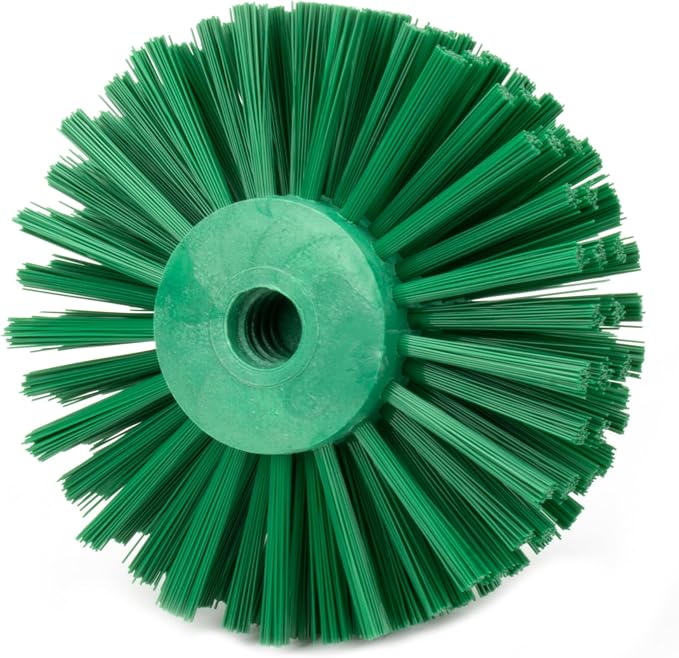 SPARTA Industrial Tank Brush Head Pipe Brush Head, Drain Brush with 3/4" Thread Hole (Handle Not Included) for Commercial Use, Plastic, 6 x 4.3 Inches, Green, (Pack of 2)