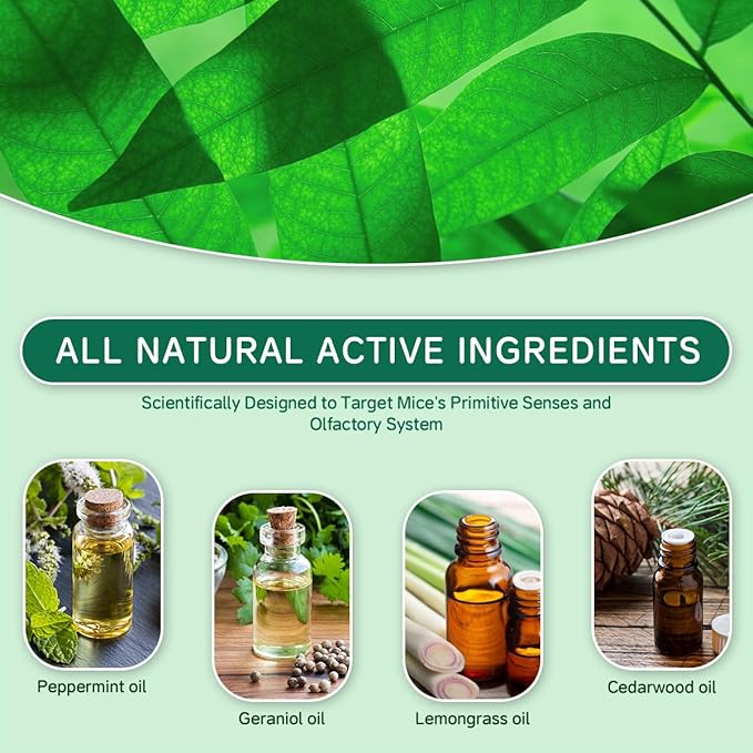 Rodent Mouse Repellent 14 pcs, Peppermint Oil Moth Balls for Mice Rats Deterrent, Natural Pest Control Mothballs for Rodents, Squirrels, Skunk, Mole, Gopher, Pets Safe, Indoor and Outdoor Use