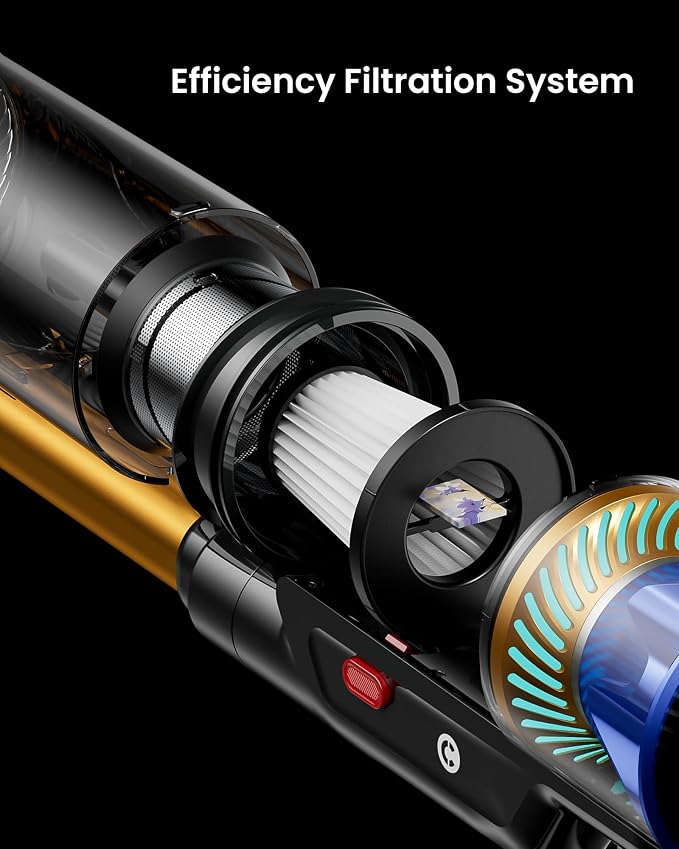 Cordless Vacuum Cleaner, 65KPA 650W 70Mins Stick Vacuum Cordless with Three Suction Modes, Self-Standing&LED Touch Screen, Anti-Tangle Brush, Vacuum Cleaners for Home/Pet Hair/Carpet