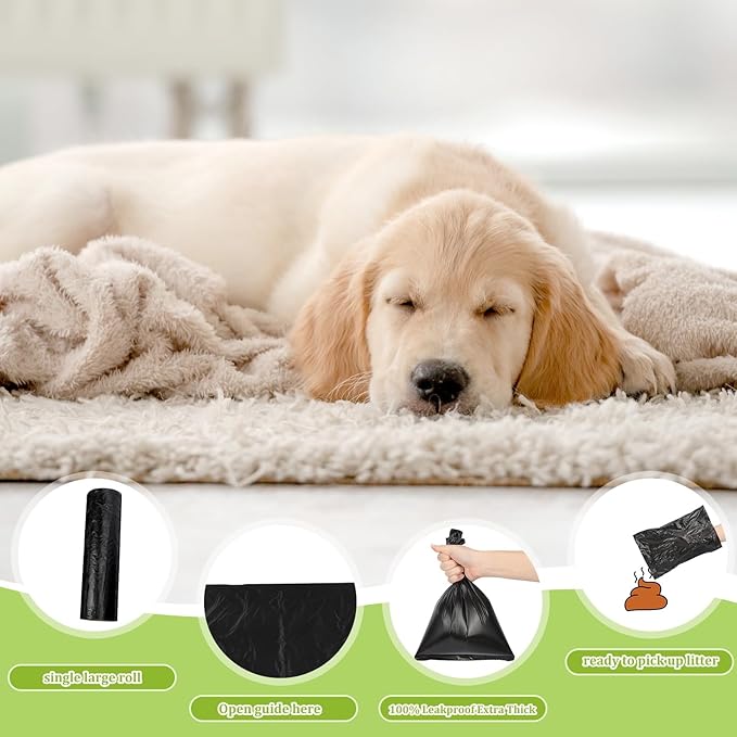 Sherr 6 Boxed Rolls 1200 Counts Dog Poop Bags Bulk Leak Proof Dog Doggy Poop Pet Waste Bags for Puppy Pets Outdoor Walking and Travel