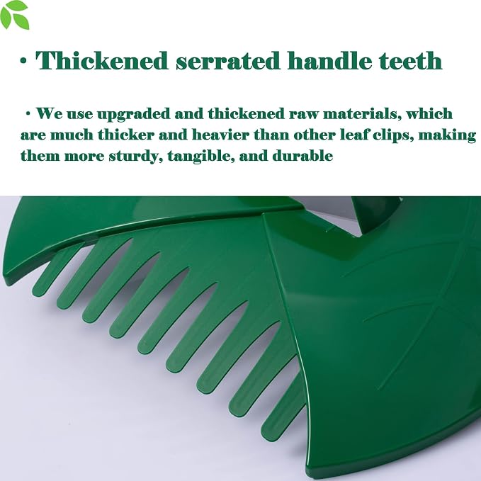 Eastrans 1set Leaf Scoops and Hand Rakes,Leaf Claws for Picking up Leaves,Grass Clippings and Lawn Debris,Dark Green,2pcs