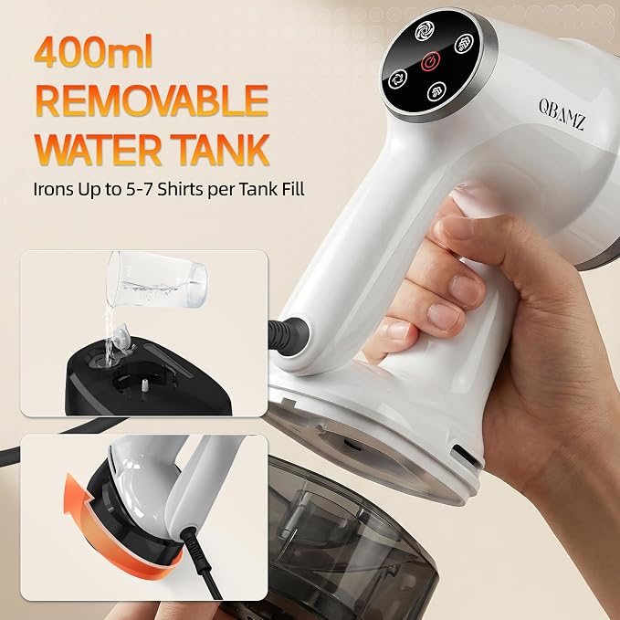 Vacuum Steamer for Clothes, 3500Pa Powerful Suction Handheld Garment Steamer with 400ml Large Tank, Steaming & Ironing 2-in-1 Clothing Steamer with Adjustable Suction & Auto Shut-Off for Home & Travel