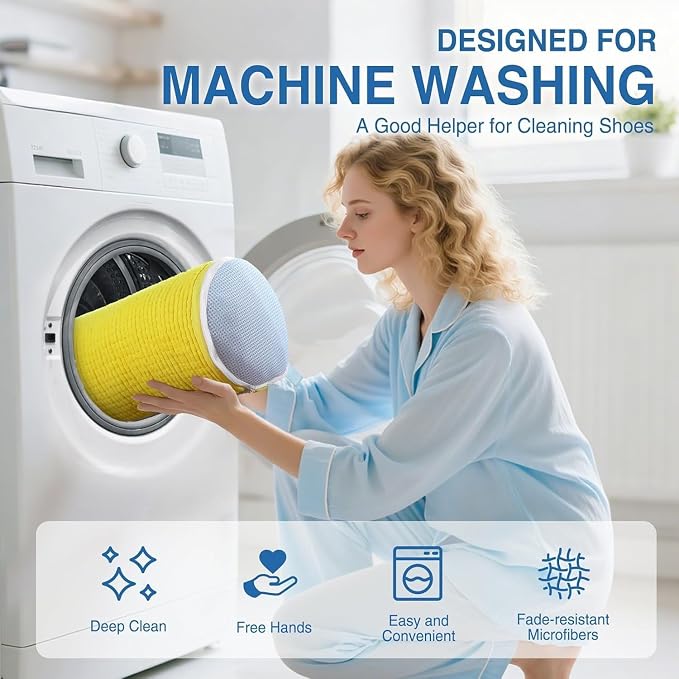 2 Pack (XXL) Shoe Washing Machine Bag: Laundry Bag for Washing Machine - Reusable Cleaning Laundry bag for Sneaker, Tennis Shoe, Cleaner Kit, 360° Deep Clean with Shape keeper (2 PCS)