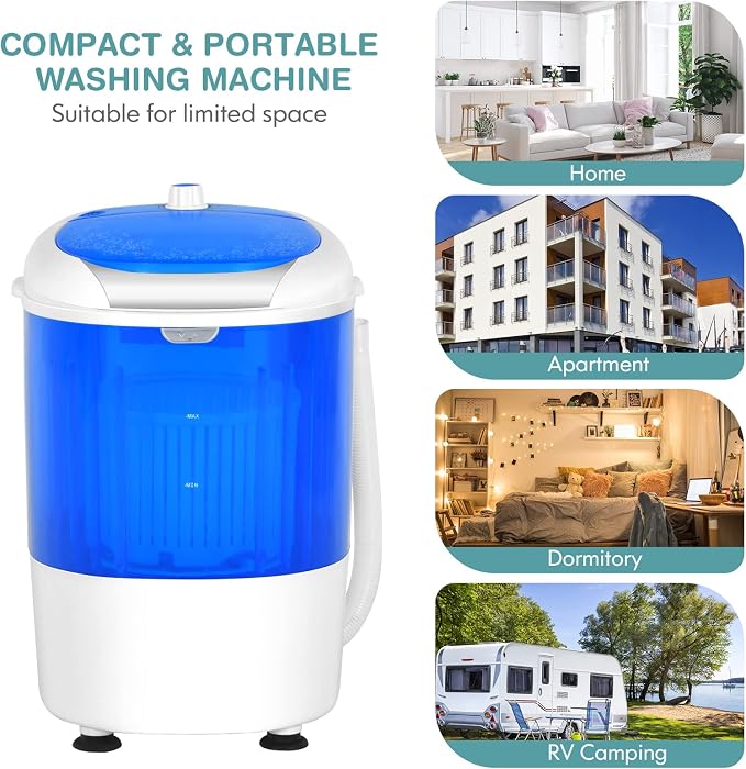 Giantex Portable Washing Machine, Mini Washer and Spinner Combo, 5.5lbs Washing Capacity, Semi-automatic Compact Laundry Machine for Apartment Dorm RV