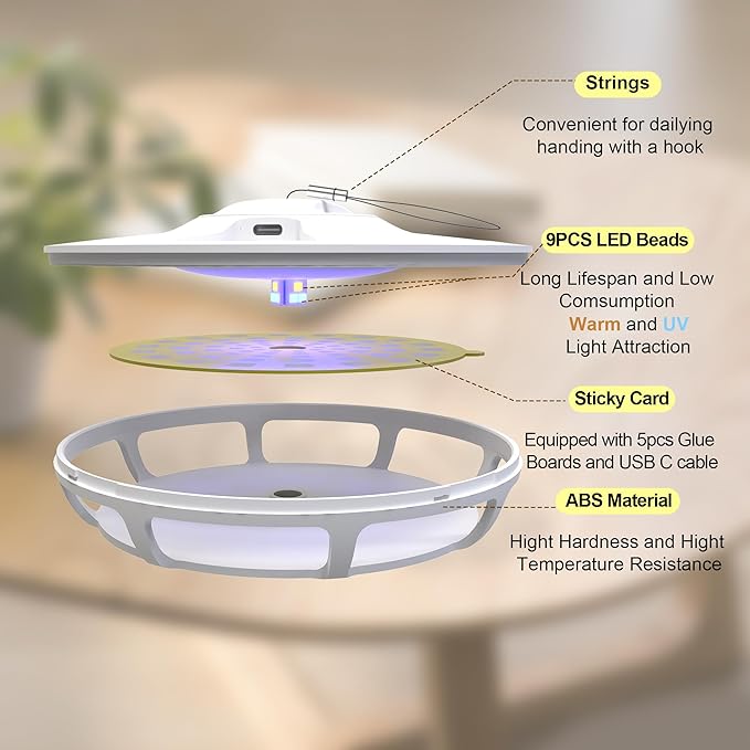 Mosalogic Fly Trap with Flea Trap for Inside Your Home Fly Insect Trapper