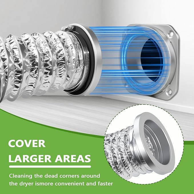 Magnetic Dryer Vent Coupling DV180 Airtight Seal Dryer Vent Connector Kit Easy to Clean Quick Connector Including a 3.3ft 4" Duct and two Clamps