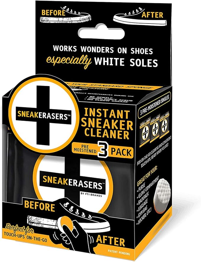 SneakERASERS ERASERS Ultimate Cleaning BundleInstant Sole and Sneaker Cleaner, Overnight Soak, Pre-Moistened, AutoERASERS