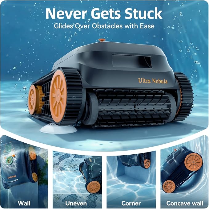 Ultra Nebula Cordless Pool Vacuum Robot, with 5580 GPH Suction, 180 Mins Runtime, Floor & Wall Cleaning, Smart Navigation, Pool Cleaner for Inground and Above Ground Pools up to 3229 Sq.Ft