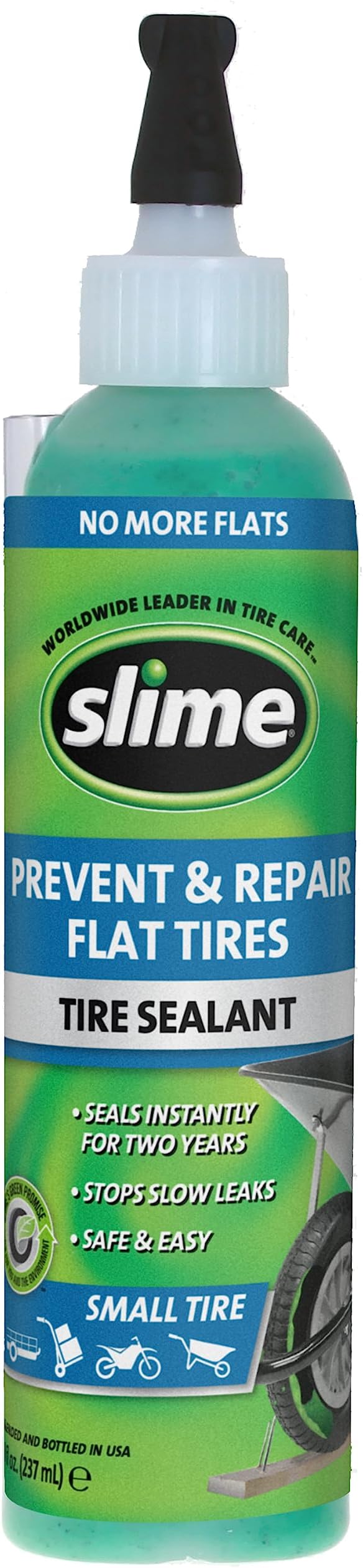 Slime 10007-6PK Flat Tire Puncture Repair Sealant, Prevent and Repair, Small Tubeless Tires, Non-toxic, eco-friendly, 6 x 8 oz bottle