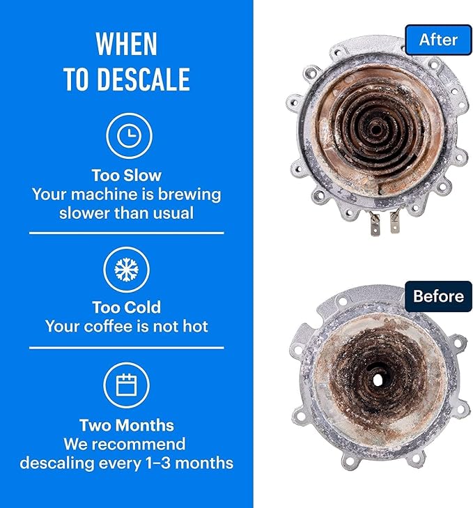 Essential Values Universal Descaling Solution, Made in the USA for Delonghi, Keurig, Breville,Nespresso (2 Uses) Coffee Machine Descaler Cleaner for all Automatic Coffee Makers & Espresso Machines