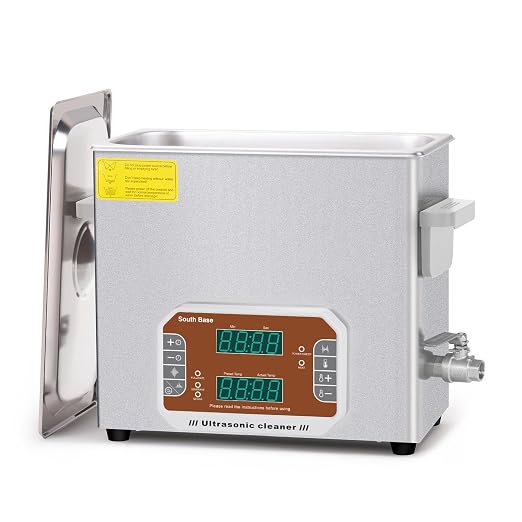 SOUTH BASE Ultrasonic Cleaner,6L Sonic Cleaner with Cleaning Basket,Timer&Heater,180W Touch Control Ultrasonic Cleaning Machine for Cleaning Gun,Jewelry,Eyeglasses,Chain