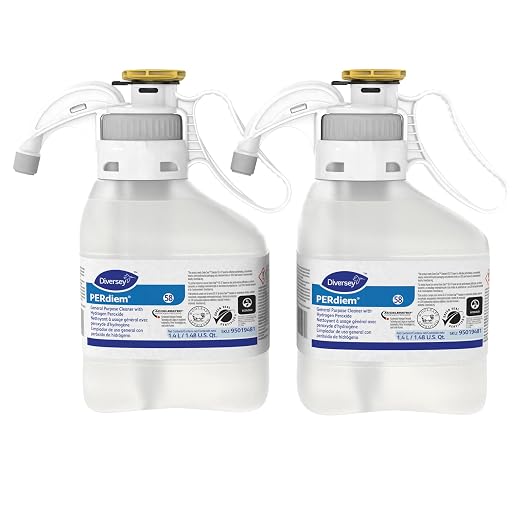 Diversey 95019481 PERdiem General Purpose Cleaner with Hydrogen Peroxide, for Floors, Bathrooms & Hard Surfaces, SmartDose Liquid Concentrate, 1.4-Liter (Pack of 2)