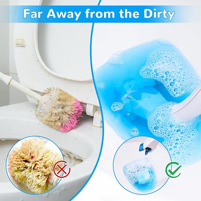 Effacera 72 Refills Flushable Toilet Refills, Disposable Toilet Bowl Paper Bulk, Fresh Toilet Brush Refill Pads for Toilet and Bathroom, Toilet Brush Accessories(No Handle)