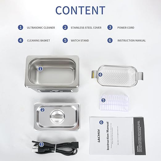 Ultrasonic Cleaner 800ml with Timer 40kHz Jewelry Cleaner Sonic Cleaner Digital Ultrasonic Parts Cleaner Machine for Jewelry Watch Ring Coin Diamond Jewelry Ultrasonic Machine