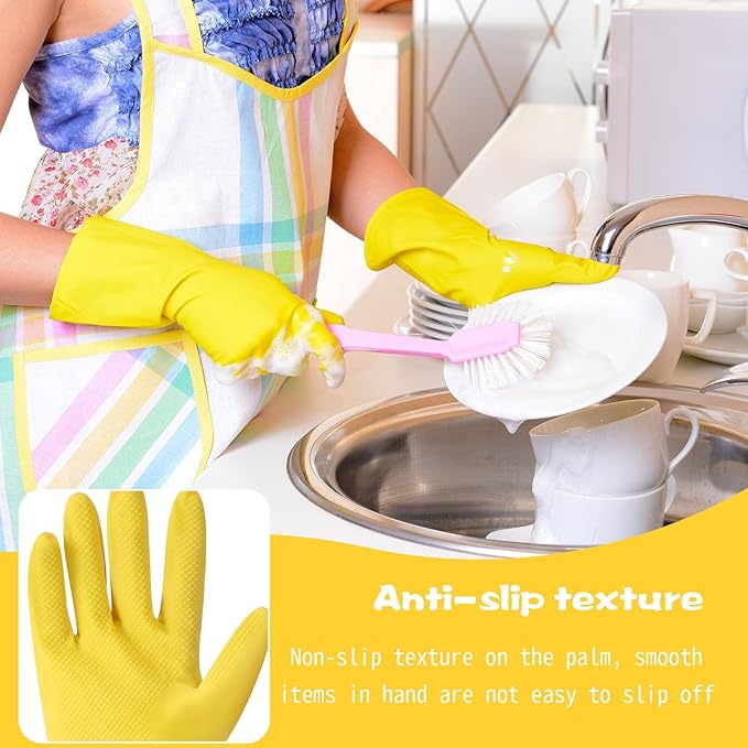 Rubber Reusable Gloves Long Household Dishwashing Gloves Kitchen Cleaning for Dishes Clean Gardening