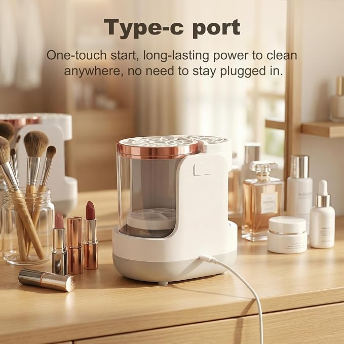 2026 Upgraded 3-in-1 Electric Makeup Brush Cleaner & Dryer, Automatic Deep Cleaning Brush Washer Machine for All Sizes, USB-Powered Portable Cosmetic Brush Cleaner for Foundation, Blush & Sponges