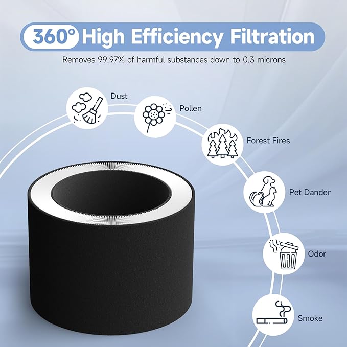 2-Pack 50250-S Replacement Filter Compatible with Honey-Well 24000 24500 50250-S 52500 Purifiers and Kaz 50255 50255-HD Purifiers