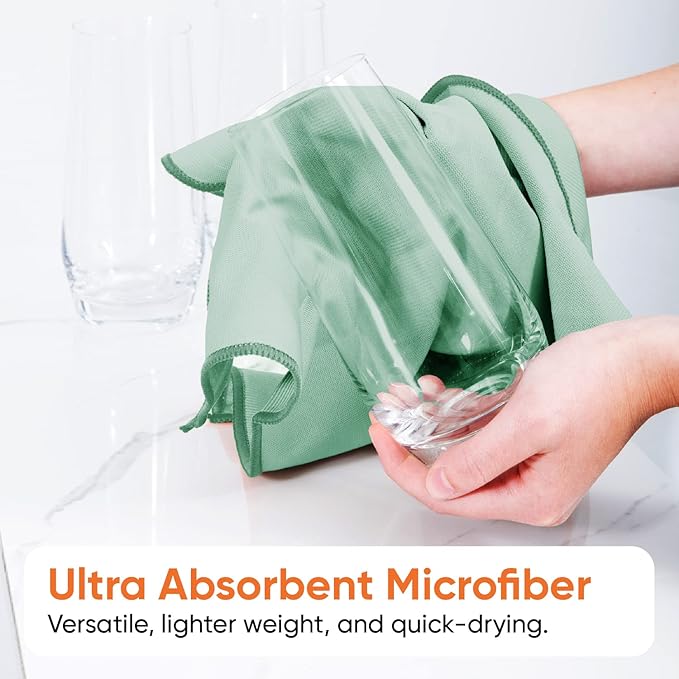 Superio Microfiber Window Cleaning Cloth, Mirror & Glass Miracle Cloth Lint & Streak Free, Washable, Large Eco-Friendly for Cars, Tv Screens, Glasses, Cleans with Plain Water (14x16), 16 Pack