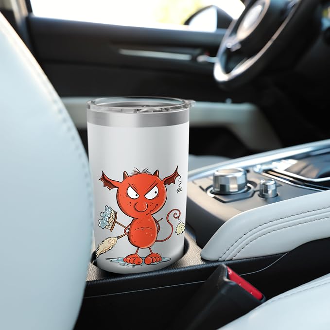Funny Cleaning Devil Housekeeping, Cleaning Supplies Stainless Steel Insulated Tumbler