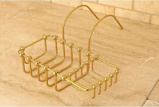 Kingston Brass CC2162 Clawfoot Tub Rim Soap and Sponge Holder, Polished Brass