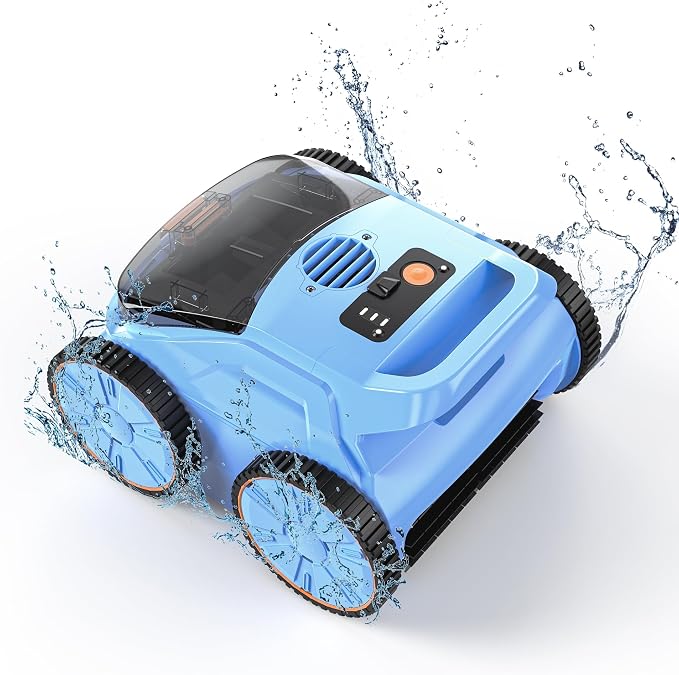 (2025 Upgrade) Pool Vacuum Cordless Robotic Pool Cleaner, 4-in-1 Floor/Wall/Waterline Cleaning/Smart Navigation, 180 Mins Runtime Pool Vacuum for Inground Pools Up to 2100 Sq.ft