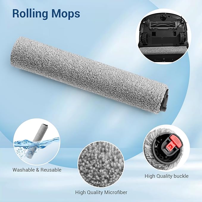 20 Pack Omni S1 Pro/ S1 Replacement Accessory Kit for Eufy S1 Pro Omni, S1 Robot Vacuums Parts, 2 Rolling Mops, 1 Main Roller Brush, 4 HEPA Filters, 6 Side Brushes, 6 Dust Bags, 1 Clean Tool