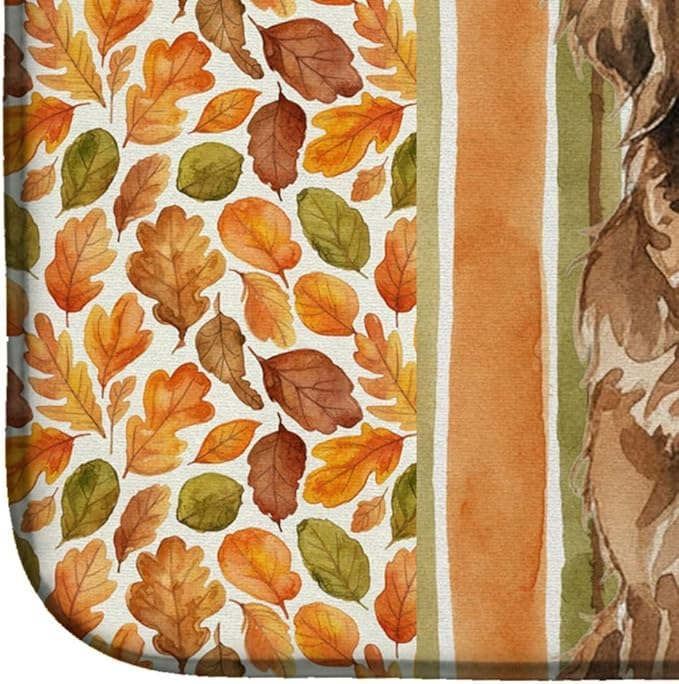 Caroline's Treasures Brown Newfoundland Heirloom Fall Dish Drying Mat Absorbent Dish Drying Mat Pad for Kitchen Counter Dish Drainer Mat for Countertop, 14 x 21", Multicolor
