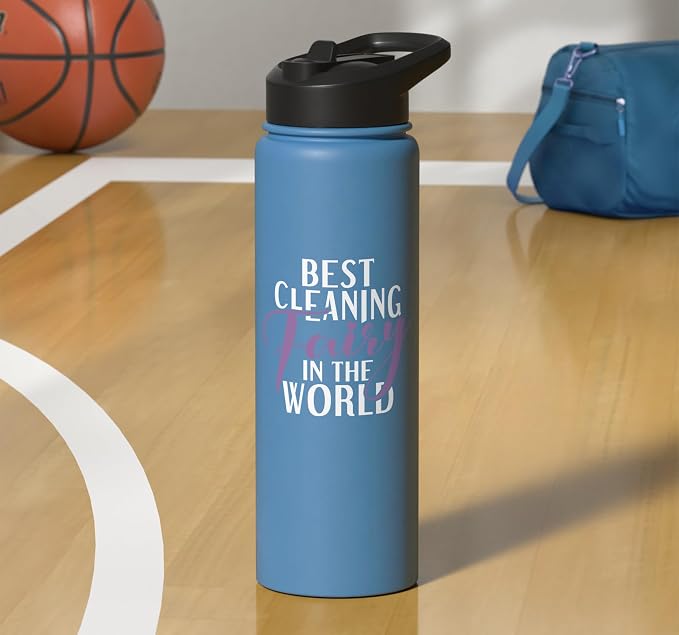 Best Cleaning Fairy in the World Janitor Custodian Stainless Steel Insulated Water Bottle