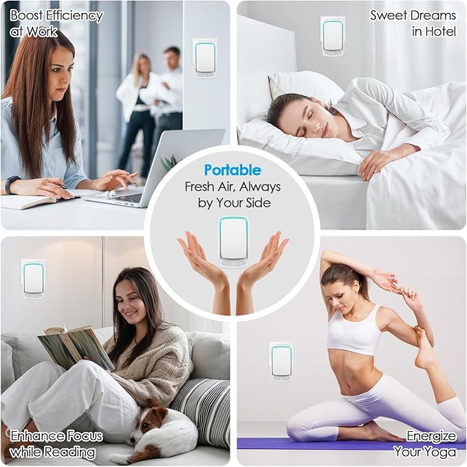 8 Pack Plug In Air Ionizers, Quiet Operation Air Freshener for Home, Office, Bedroom, Kitchen, Garage Room, Portable Air Purifiers, Pets Smell - Air Cleaner (White)