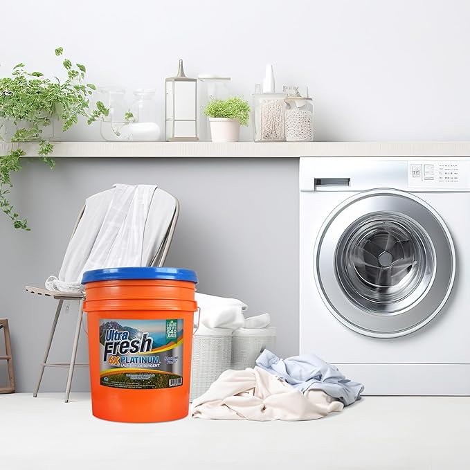 Ultra Fresh 6X Platinum 5 Gal Laundry Detergent, Mountain Fresh Bundled with 2 Pack Platinum 6X Laundry Detergent Sheets with Fresh Scent