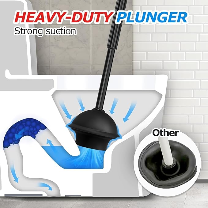 FORASTO 3Pack 3 in 1 Toilet Brush and Plunger Set,Toilet Bowl Brush Plunger Set,Toilet Brush Plunger Combo,Cleaning Brush,Cleaning Supplies, Crevice Cleaning Brush, Bathroom Cleaning Tools