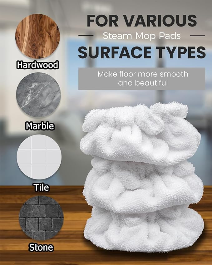 Small Triangle Bonnets + Steam Cleaner Pads + Large Rectangle Bonnets Compatible with Dupray Steam Cleaner