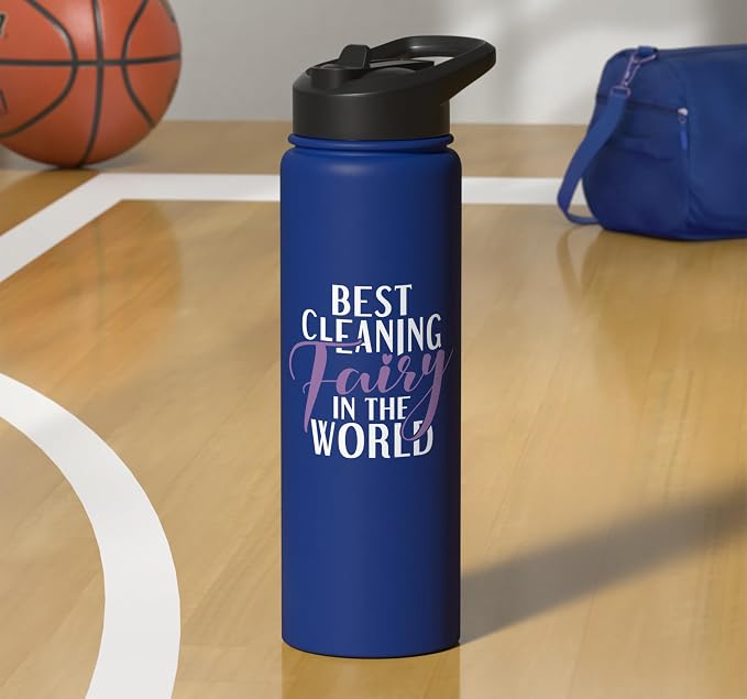 Best Cleaning Fairy in the World Janitor Custodian Stainless Steel Insulated Water Bottle