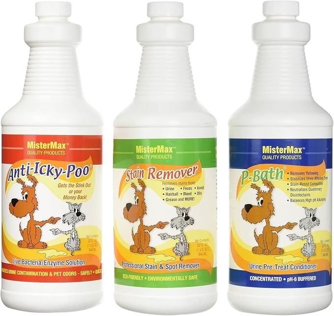 MisterMax Pet Urine Enzyme Cleaner, Stain & Odor Remover Complete Spray Set