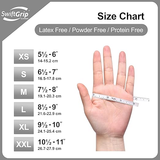 SwiftGrip Disposable Nitrile Exam Gloves, 3-mil, Small, Case of 1000, White Nitrile Gloves Disposable Latex Free for Medical, Cleaning, Cooking & Esthetician, Food-Safe, Powder-Free, Non-Sterile