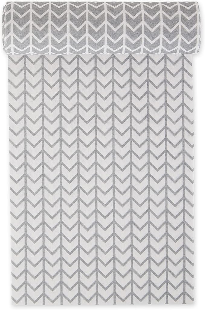 DII Fridge & Shelf Liner Collection Non-Adhesive, Cut to fit, Machine Washable, 12x20, Gray Herringbone, 2 Piece